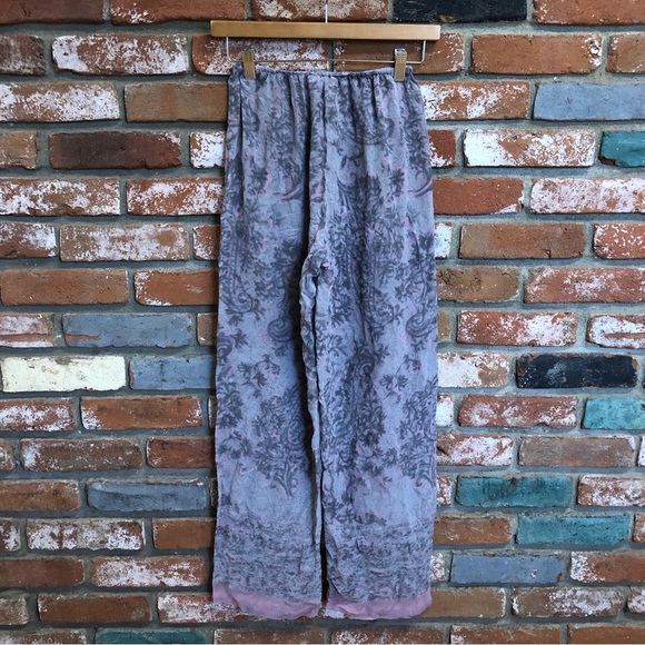 Victoria's Secret Silk Sheer Paisley Wide Leg Lounge Pants - Picture 2 of 8